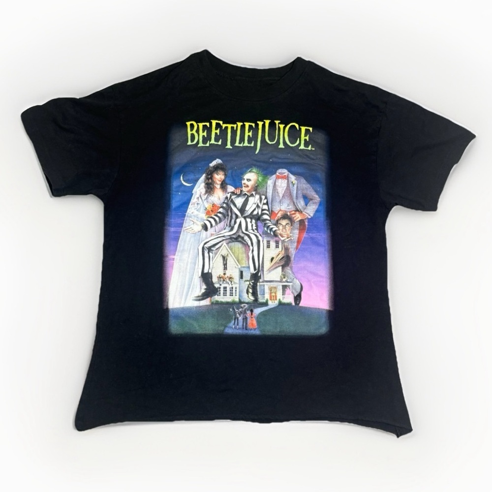 Beetlejuice t-shirt M Medium From the 1988 Movie, Black with Logo of the Front
